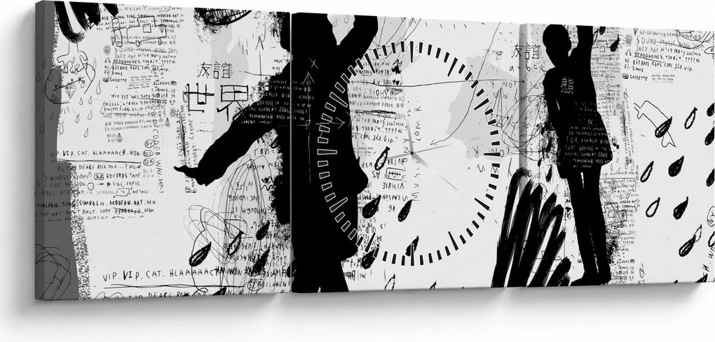 Kép - Street art - zűrzavar (órával) (90x30 cm)