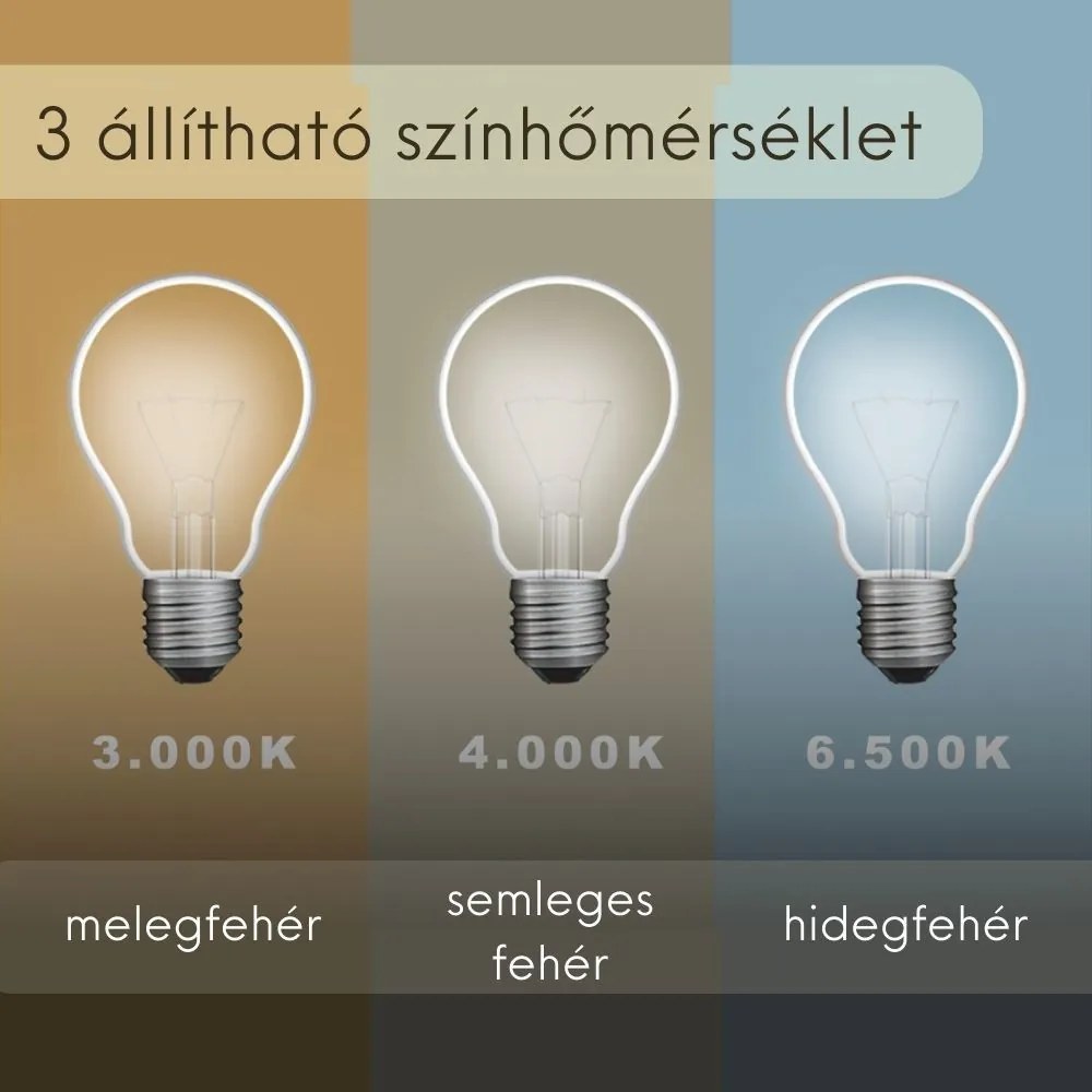 Kerek tükör LED világítással Ø60cm | Páramentesítő funkció | Beépített óra | Fényerő és színhőmérséklet szabályozás | Welland Type-1