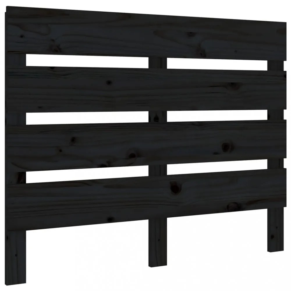 fekete tömör fenyőfa fejtámla 75 x 3 x 80 cm