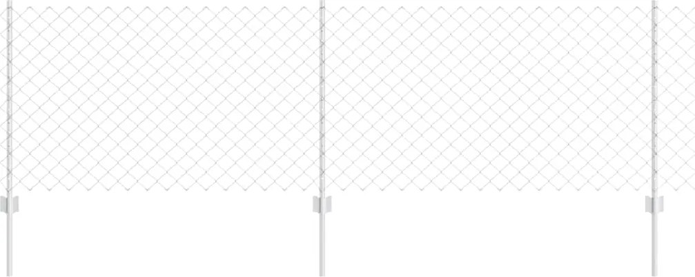 vidaXL Kerítés oszlopokkal Ezüst 0,8 x 10 m Acél