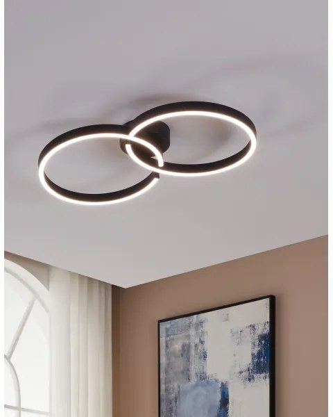 Eglo 900955-LED RGBW Dimmelhető mennyezeti lámpa AMANDOLO 19,5W/230V fekete + távirányító