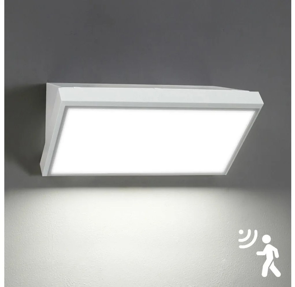 Brilagi Brilagi-LED kültéri fali lámpa TRIANGLE LED/20W/230V fehér IP65 érzékelővel BG1705