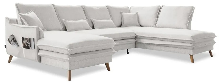 Bézs kinyitható sarokkanapé (jobb oldali-U alakú) Charming Charlie – Miuform