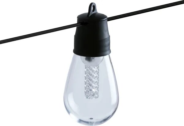 Dimmelhető LED napelemes fényfüzér 25xLED/1,5W/3,7/5V 2200 mAh 15 m IP65 fekete + távirányító