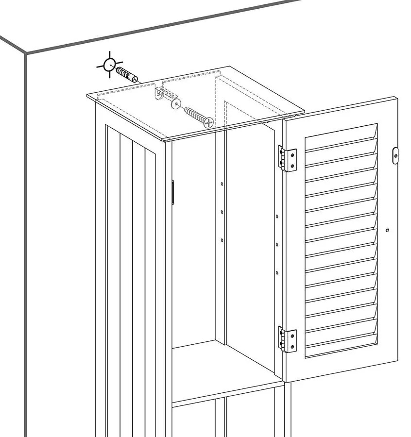 Fürdőszoba szekrény, Tárolószekrény fiókkal, kivehető X alakú polc 170cm