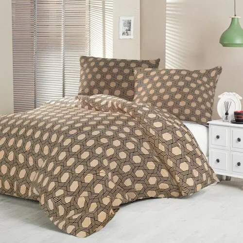 Kvalitex Szatén ágynemű Luxury Collection Carero bézs, 220 x 200 cm, 2 db 70 x 90 cm