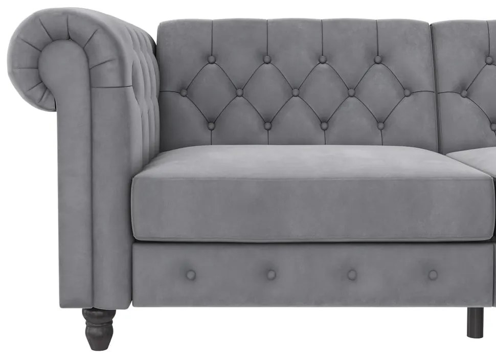 Világosszürke bársony kanapé 236 cm Felix – Støraa