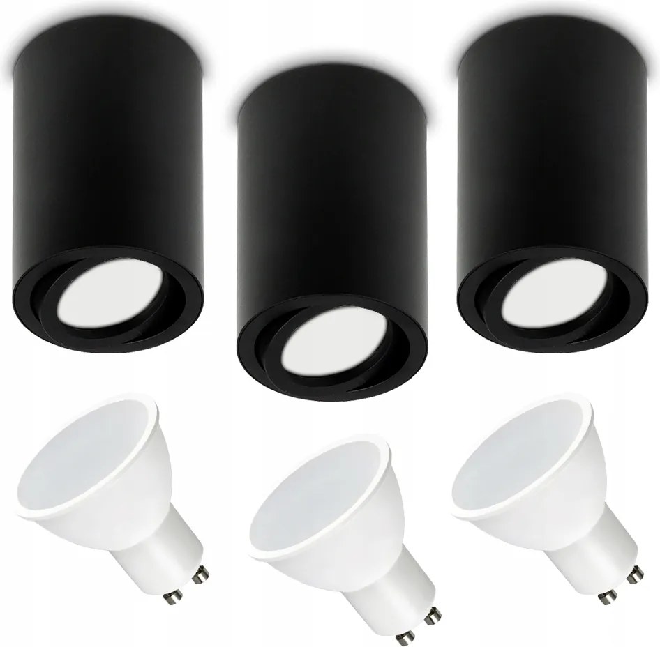 Falra szerelhető halogén lámpatest GU10 Led mozgatható mennyezeti fekete GU10 7W