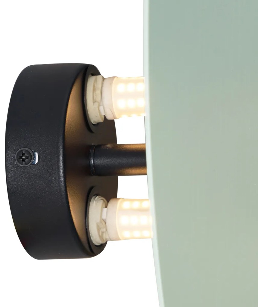 Design fali lámpa zöld organikus 20 cm 2-lámpás - Pulley