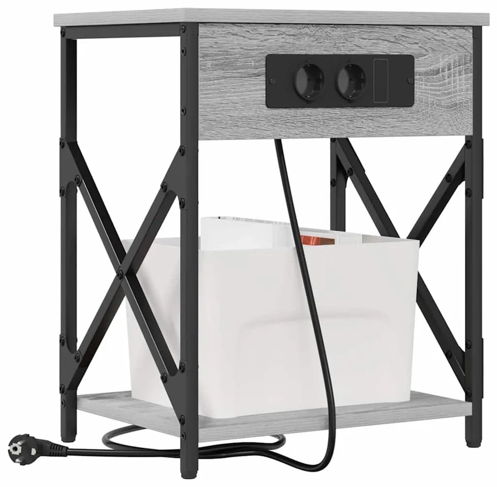 Éjjeliszekrény 2 pcs Szürke sonoma 41 x 31 x 51 cm Faanyag