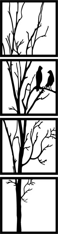 Tree fém faldekoráció, 30×30 cm