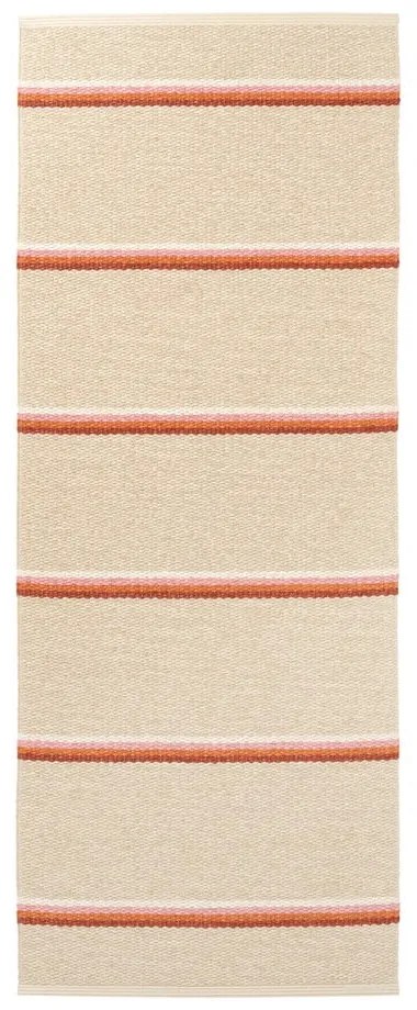 Téglavörös-krémszínű kültéri-beltéri futószőnyeg 70x180 cm Olle Brick Cream – Pappelina