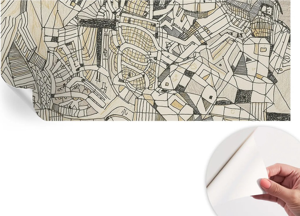 Öntapadós tapéta 3D fali furnér geometrikus absztrakt 250x104 cm