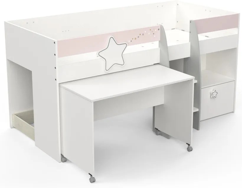 Elmo kombinált ágy 90x200 cm Pink N