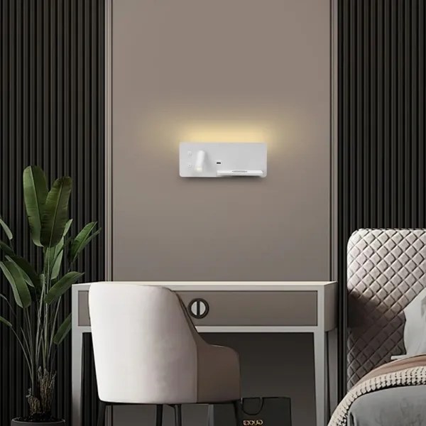 Immax 08285L-LED fali lámpa polccal, USB és vezeték nélküli töltővel, LED/3W/230