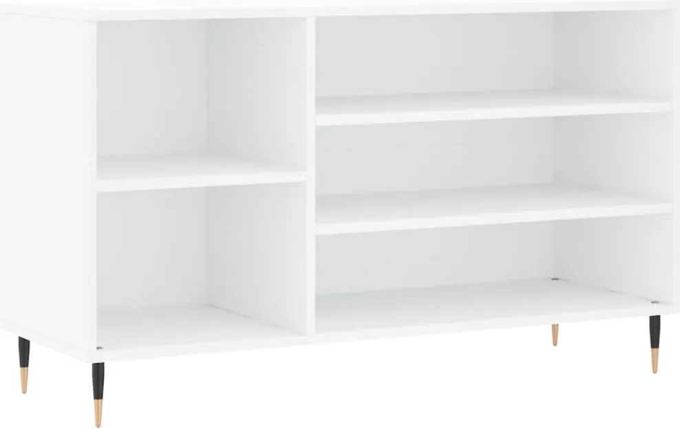 vidaXL magasfényű fehér szerelt fa cipősszekrény 102x36x60 cm