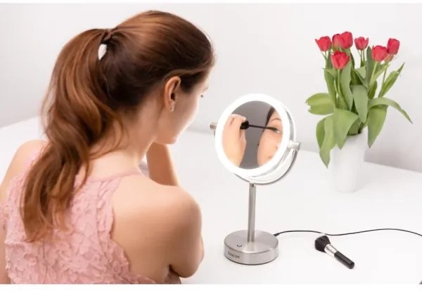 Sencor kozmetikai tükör LED világítással, 5W, 230V, rozsdamentes acél