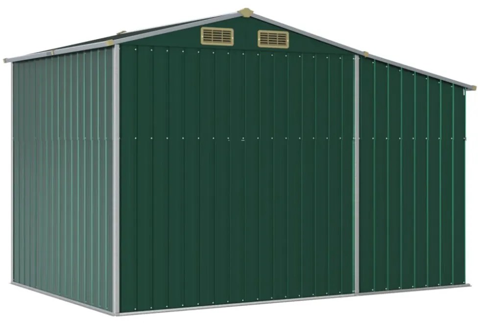 zöld horganyzott acél kerti fészer 277 x 192,5 x 179 cm