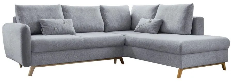 Scandic Lagom L világosszürke kinyitható kanapé, jobb oldalas - Miuform