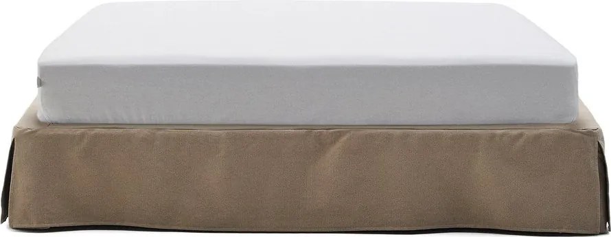 Szürkésbarna kárpitozott franciaágy ágytámla nélkül 180x200 cm Jaira – Kave Home