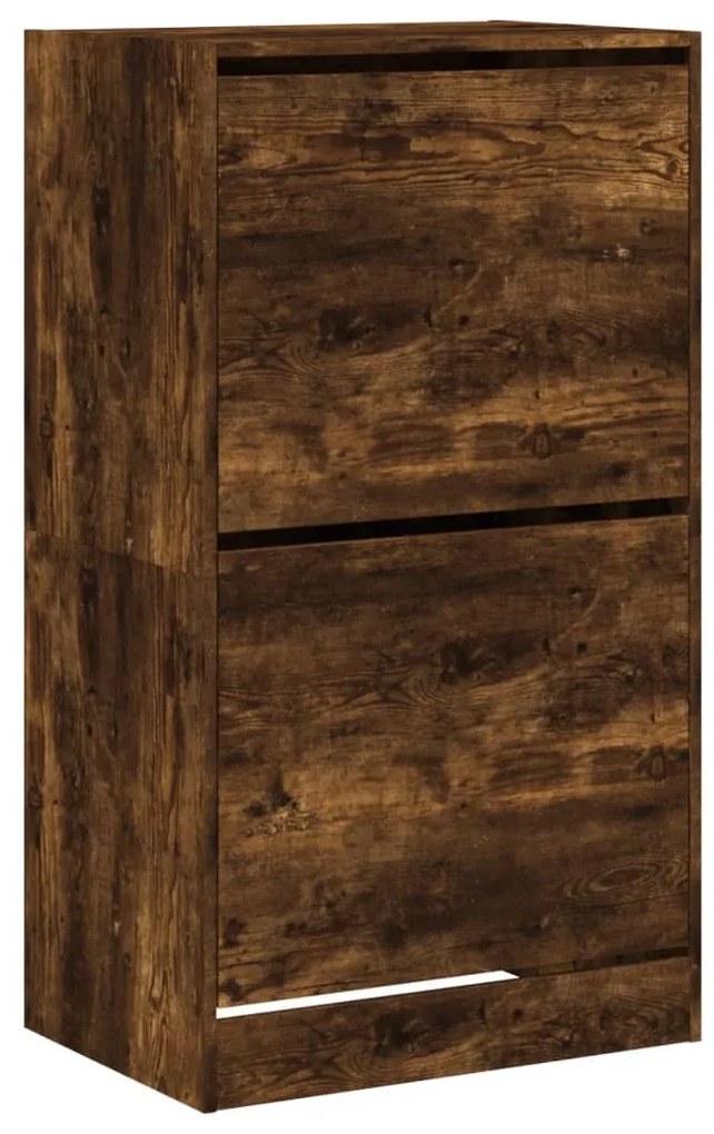 füstös tölgy cipőszekrény 2 kihajtható fiókkal 60x42x108 cm