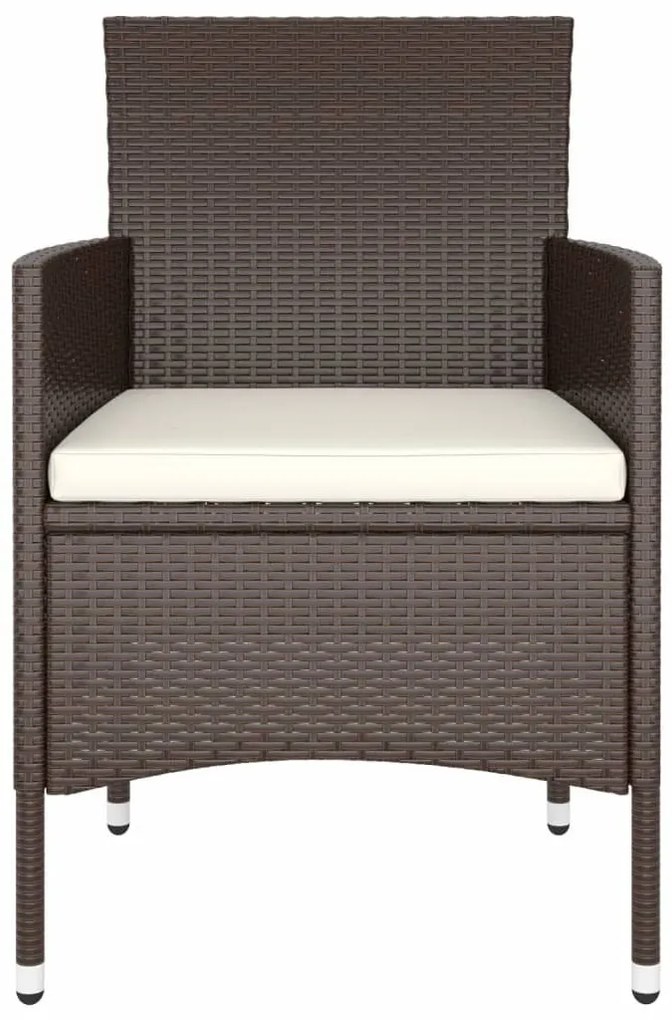 vidaXL 5 részes barna polyrattan kerti étkezőgarnitúra