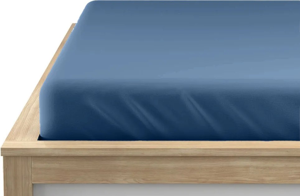 Jersey gumis lepedő lycrával sötétkék 180 x 200 cm