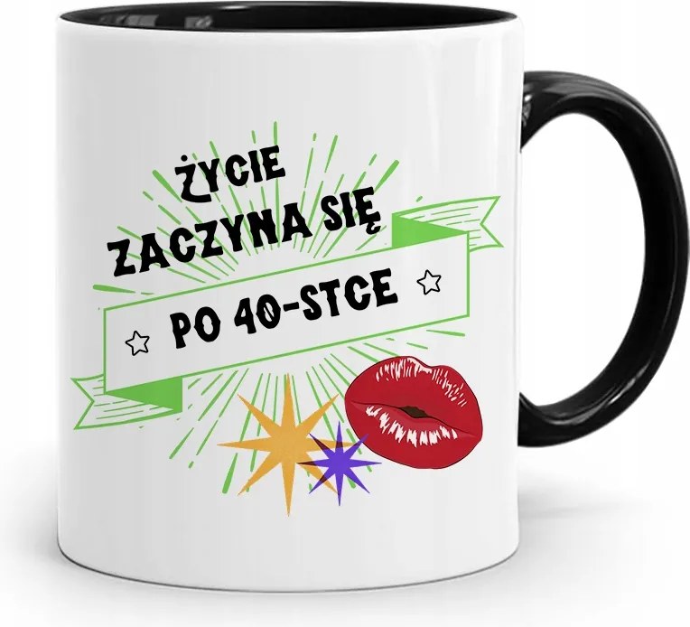 Születésnapra 40 40-es 40-es Bögre Fekete Ajándék fényképes nyomattal