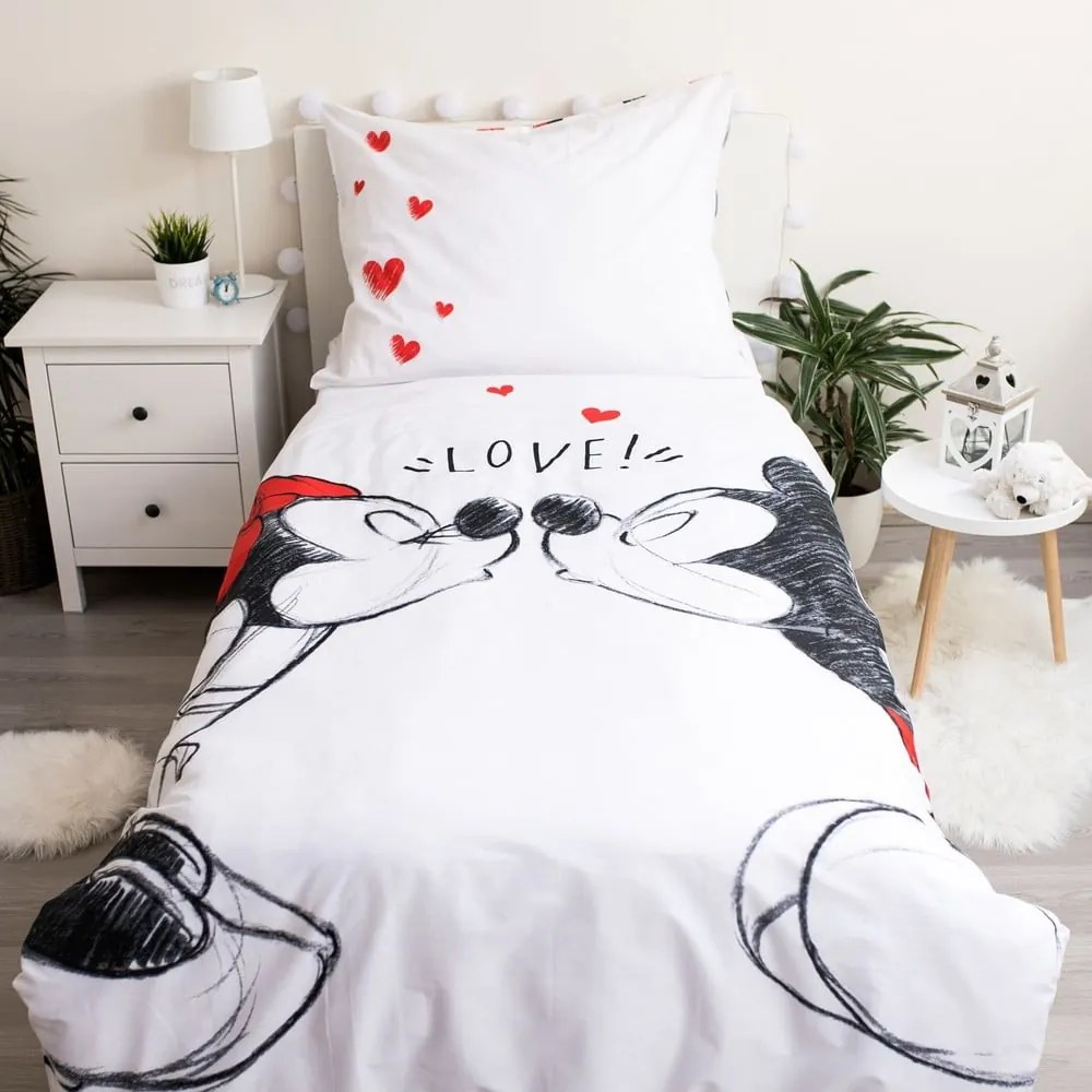 Egyszemélyes pamut gyerek ágyneműhuzat 140x200 cm Love – Jerry Fabrics