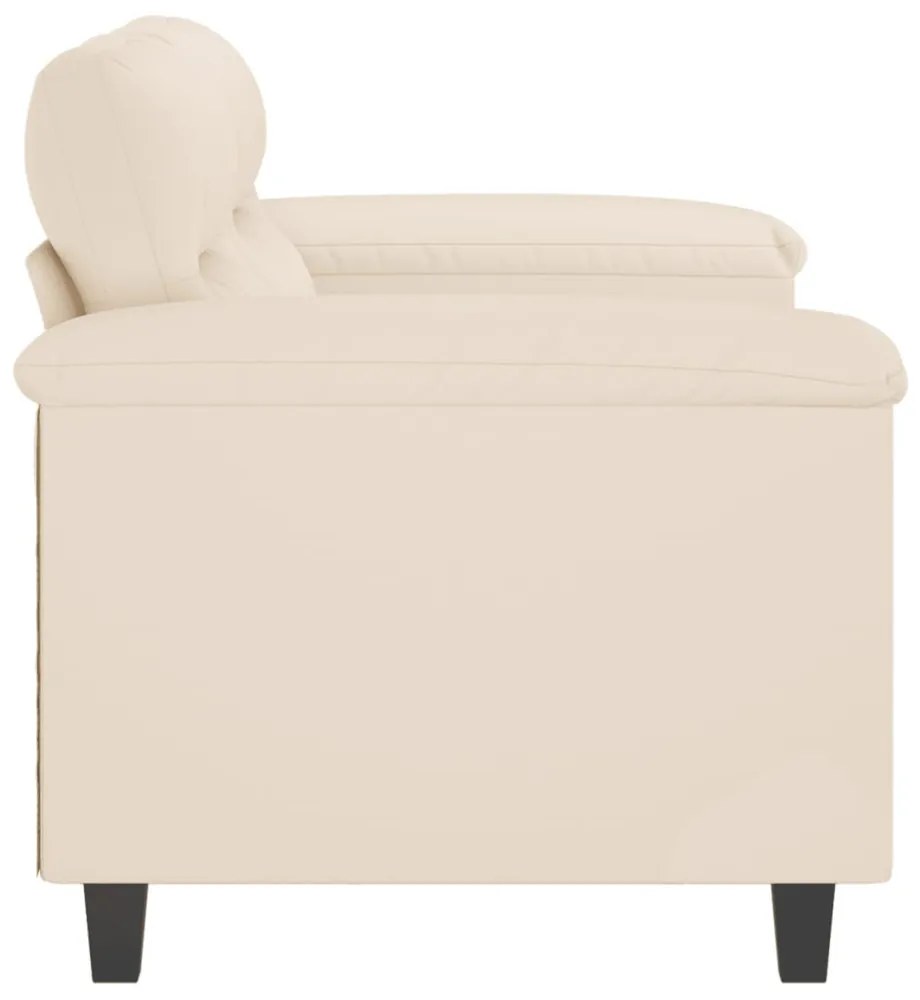 kétszemélyes bézs mikroszálas szövetkanapé 120 cm