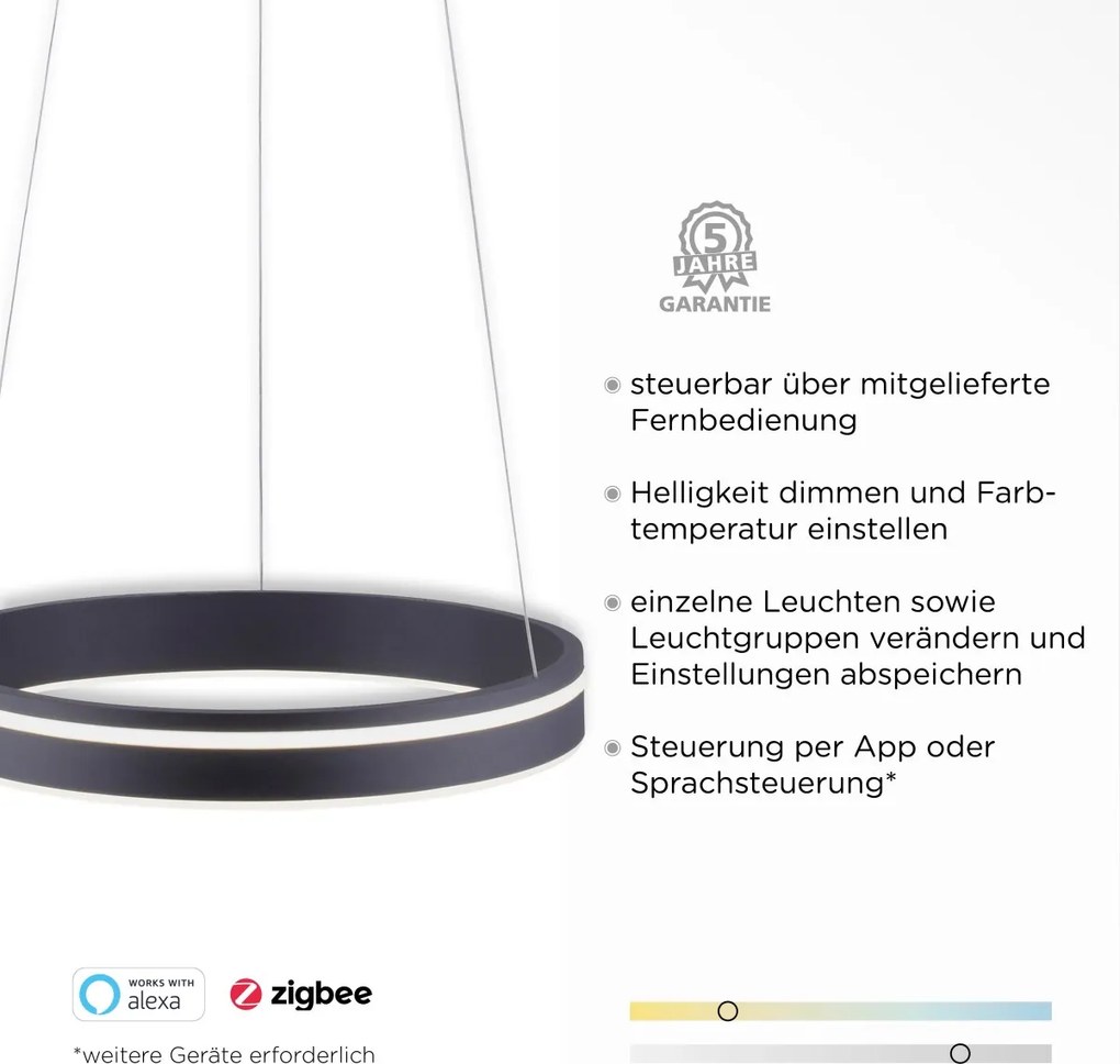 Paul Neuhaus modern függeszték q-vito antracit pln8410-13