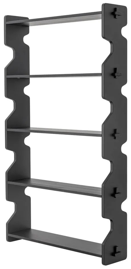 Fekete borovi fenyő könyvespolc 84x140x20 cm Savoya – Bloomingville