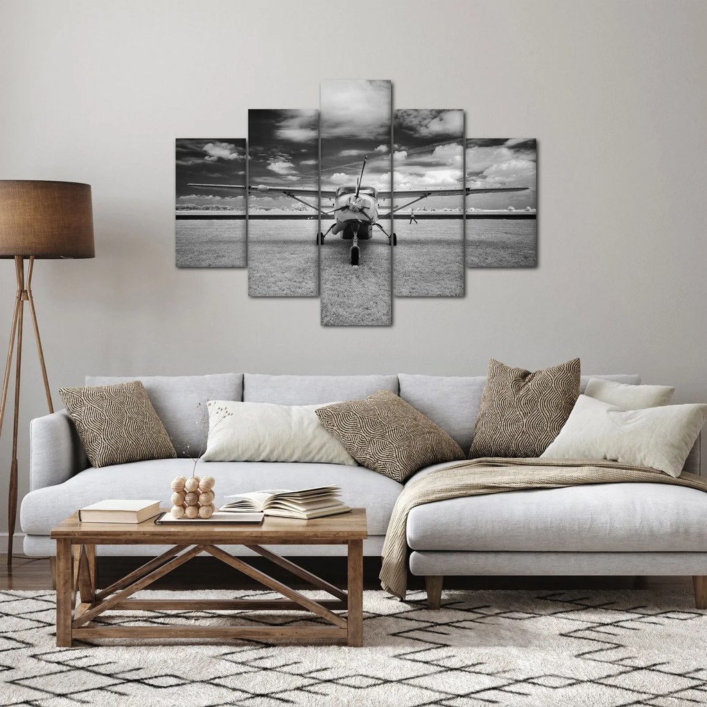 Kép - Repülőgép fekete-fehér (150x105 cm)