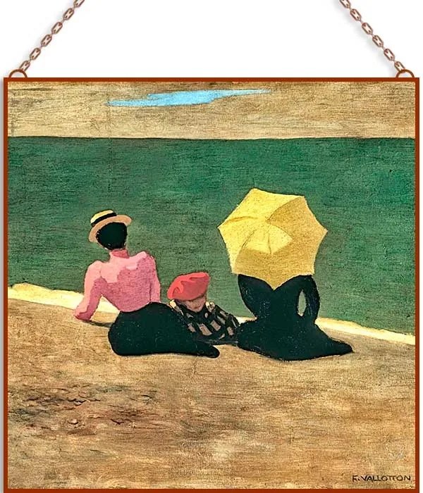 Félix Vallotton - Sur la plage üvegkép, falikép