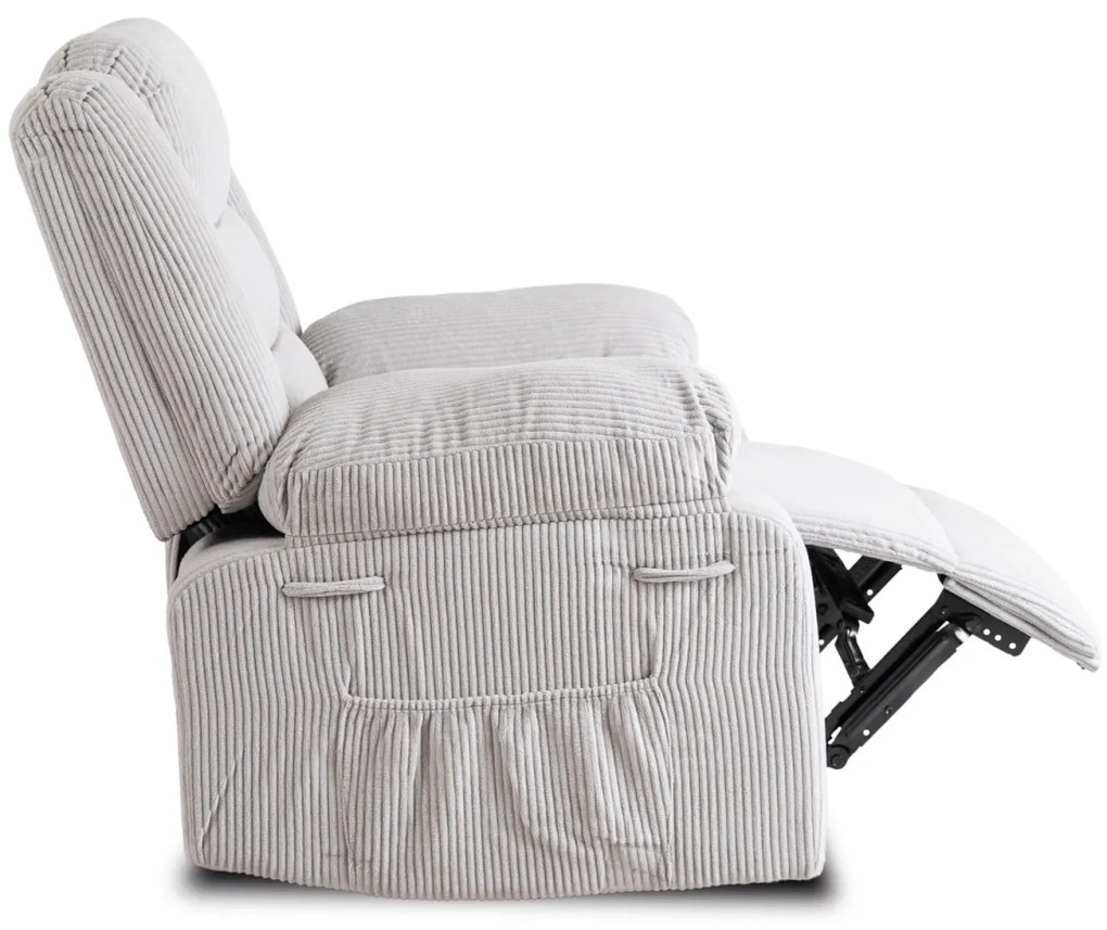 Modern Relaxfotel Szürke Kordbársony Kárpittal. ARTURO