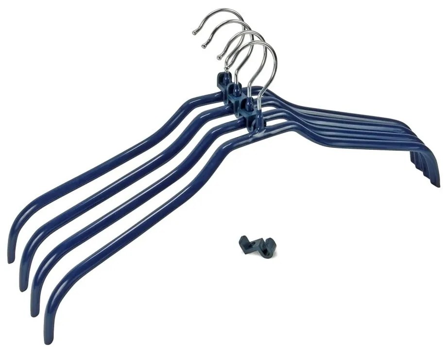 Hanger Slim kék csúszásmentes egymásba akasztható vállfa, 4 db - Wenko