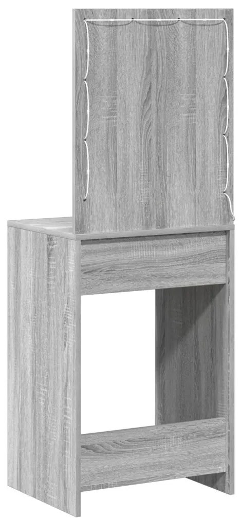 Sminkasztal LED Fényekkel Szürke Sonoma 50x41x135 cm