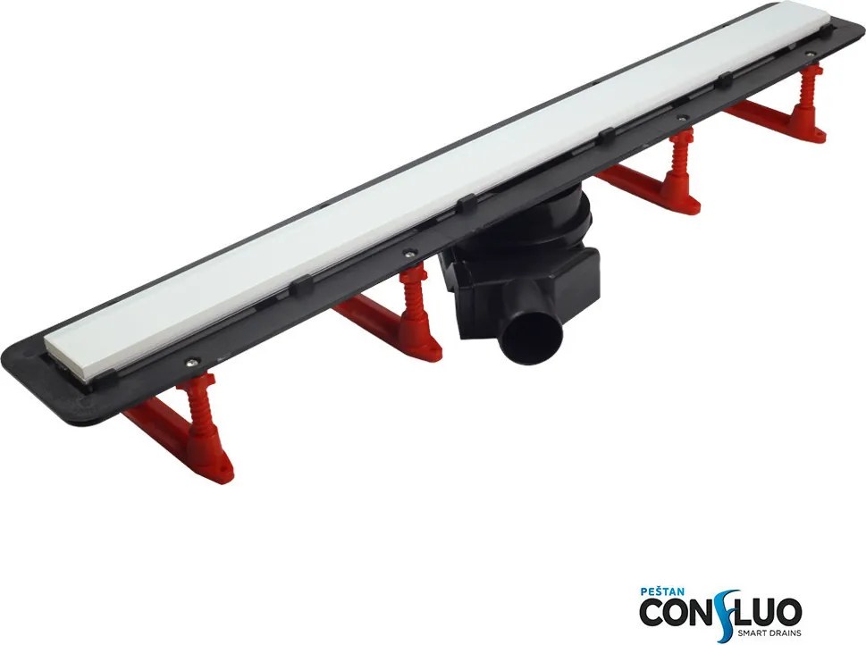 Pestan zuhanyfolyóka Confluo Frameless Line - keret nélküli - FEHÉR üveg 55 cm