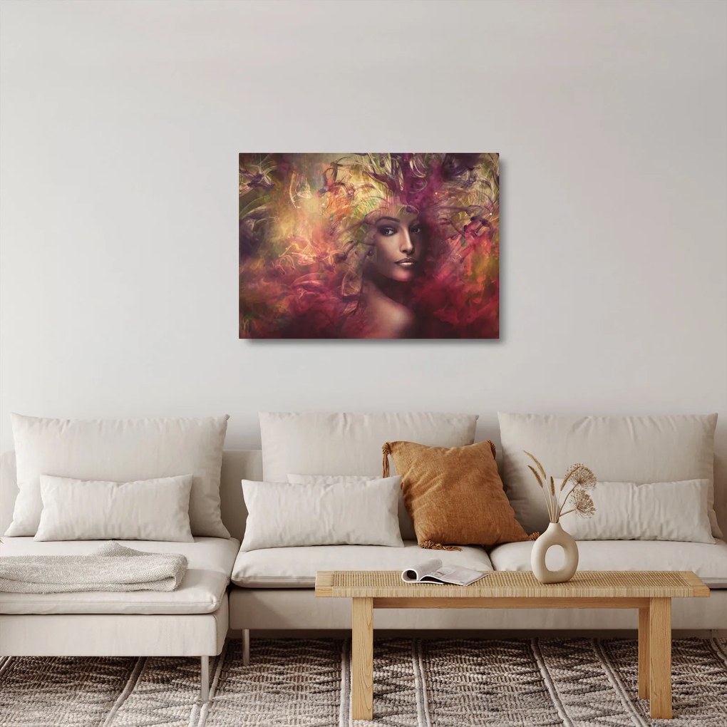Üveg kép - Fantasy nő (70x50 cm)