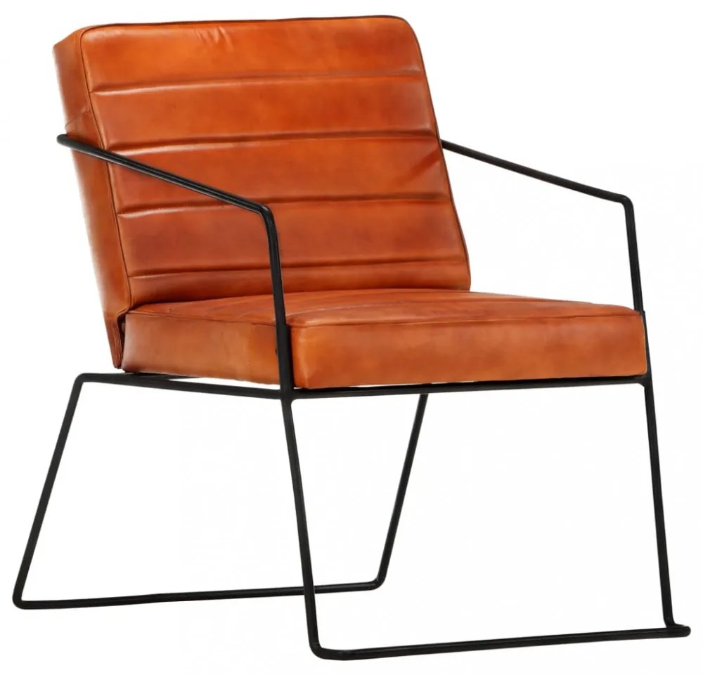 sárgásbarna valódi bőr karosszék