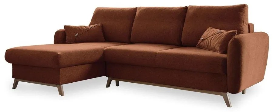 Scandic Lagom tégla-narancssárga kinyitható sarokkanapé, bal oldali - Miuform