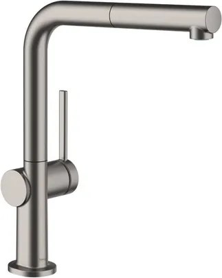 Hansgrohe Talis mosogató csaptelep kihúzható zuhanyzóval csiszolt fekete króm 72845340