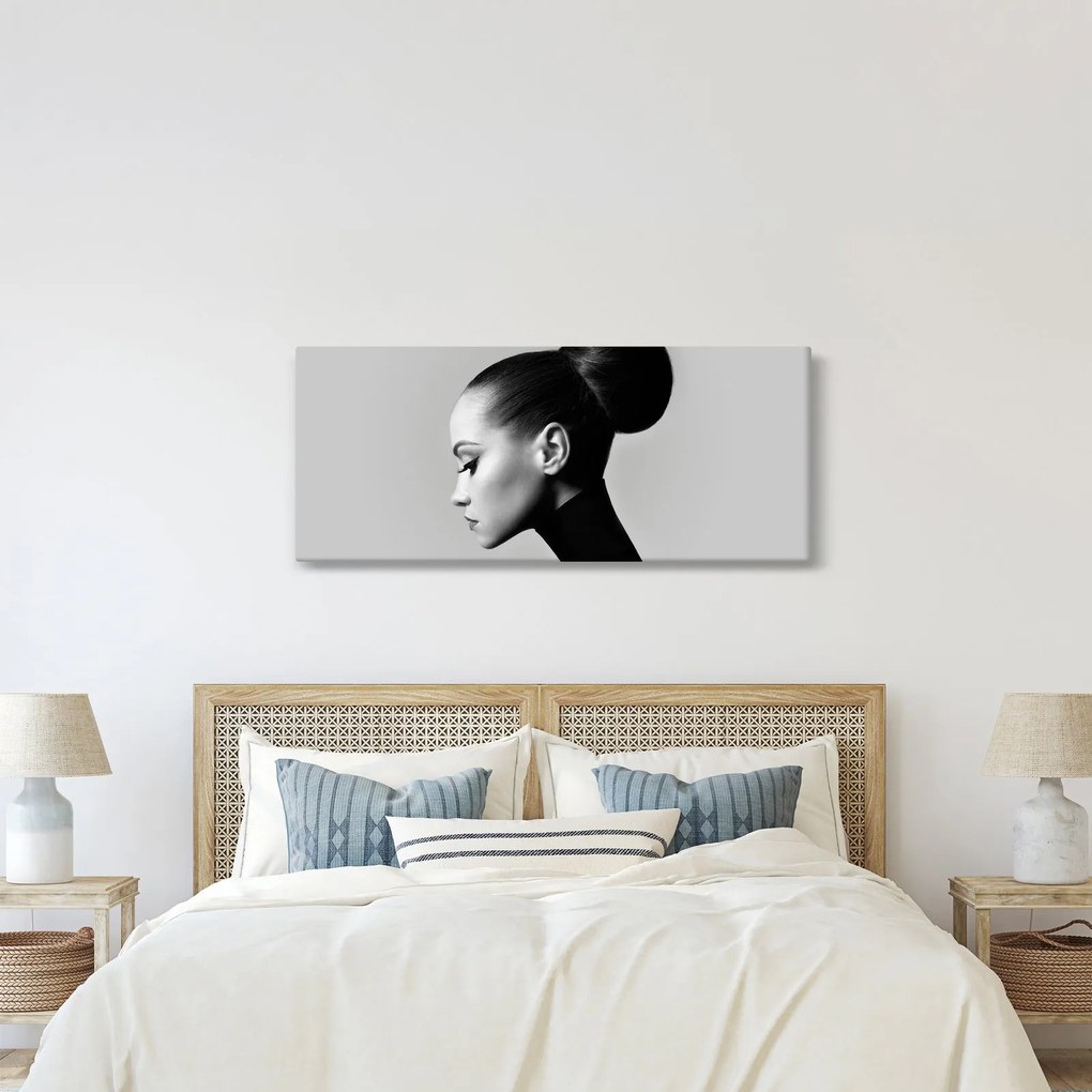 Kép - Egy gyönyörű nő profilja (120x50 cm)
