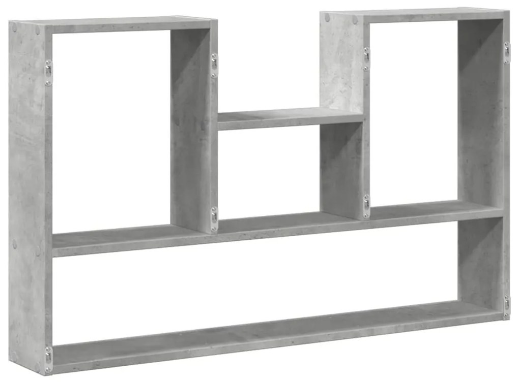 betonszürke szerelt fa fali polc 99 x 15 x 60 cm