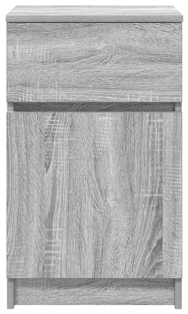 2 db szürke sonoma színű fa éjjeliszekrény 39x35x65 cm