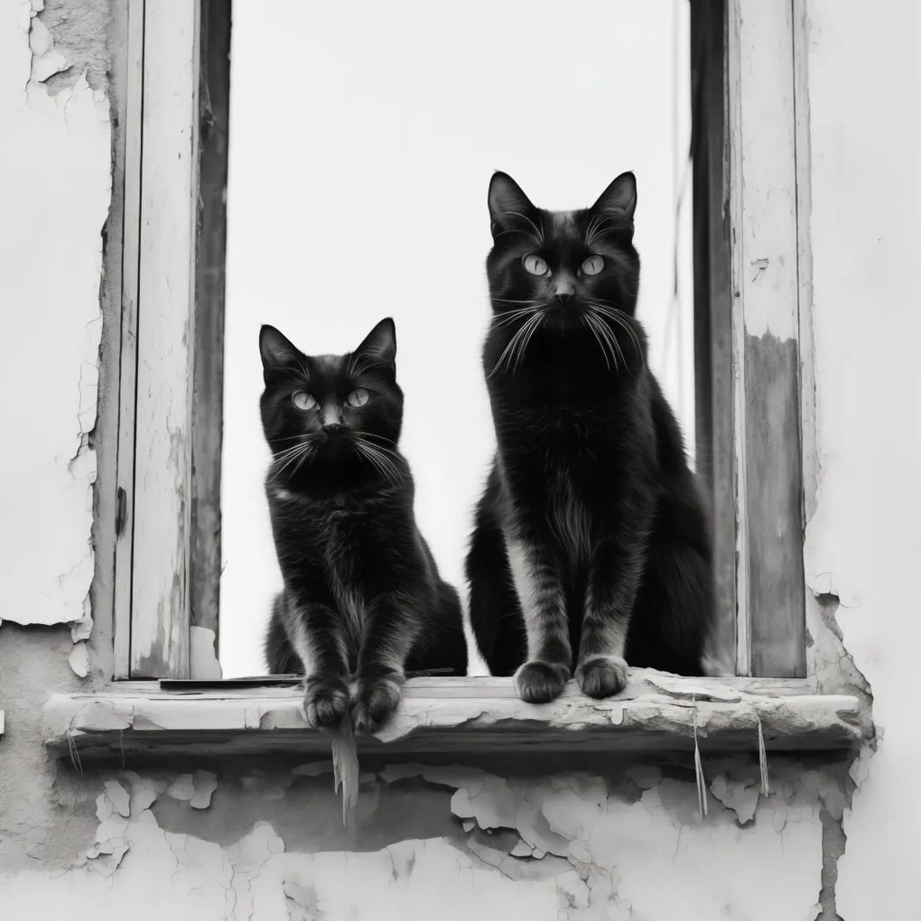 Poszter 80x80cm Őrtorony az ablakpárkányon