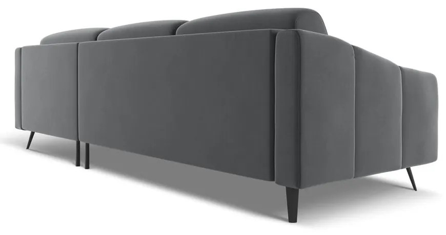 Szürke bársony sarokkanapé (jobb oldali) Nalu – Makamii