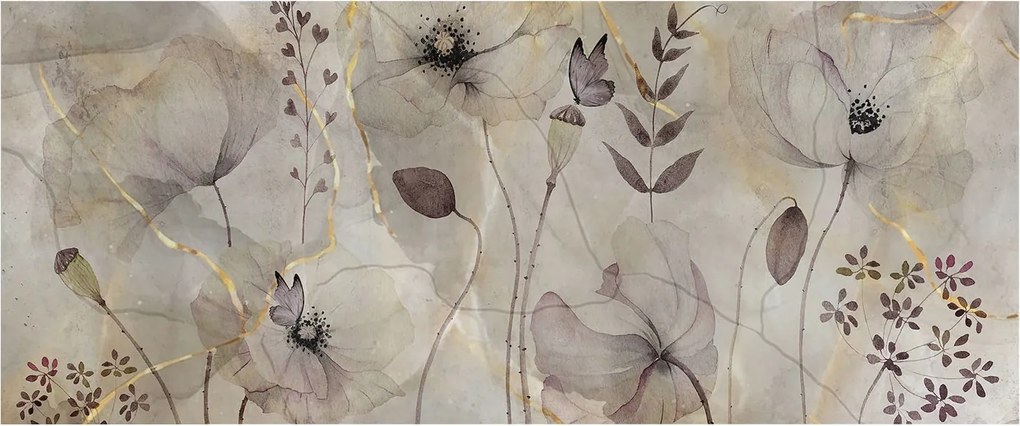 Fali fotótapéta Flizelin a szobába Finom virágok 250x104 Ragasztó