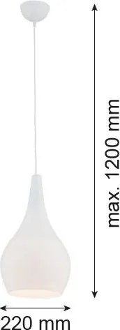 ARGON 3996 SANTANA Modern Függesztett Lámpa Fehér, Opál E27 IP20