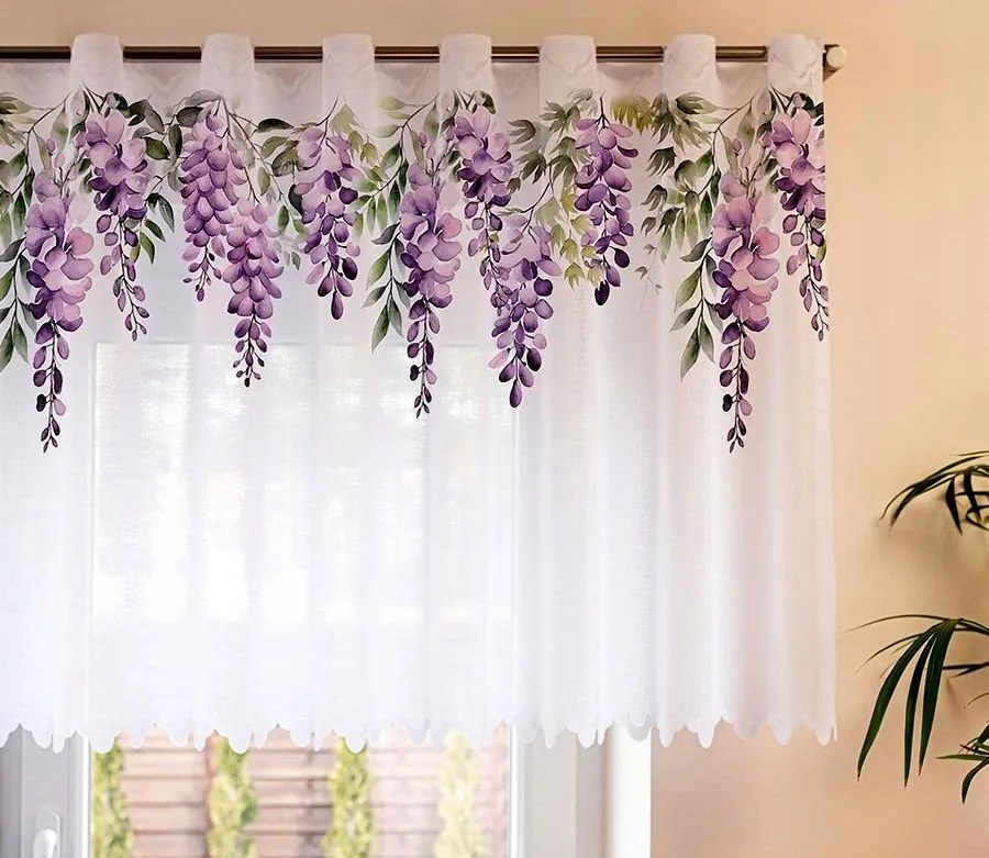 Wisteria függöny, irigység, jacquard, kész méret 300x70cm (szegélyekkel)